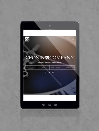 Cronin website design tablet - Juvo