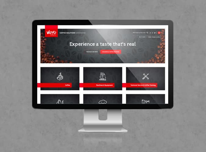 Vero Coffee website design desktop - Juvo