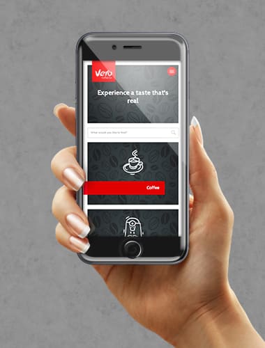Vero Coffee website design mobile - Juvo