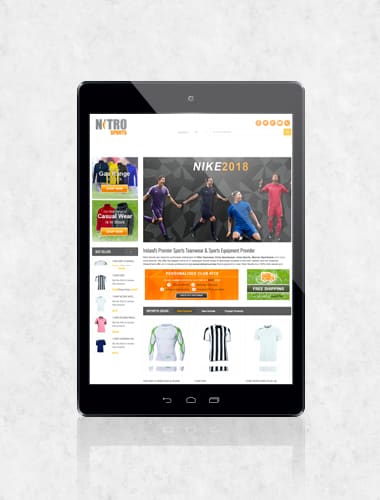 Nitro Sports website design tablet - Juvo