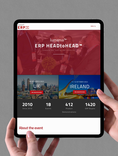 Erp head to head web design tablet - Juvo